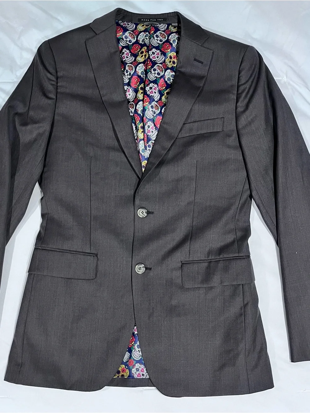Indochino Suit Blazer Est 38 Brown Gray Wool Luxury Slim Fit Sport Coat See Desc